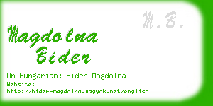 magdolna bider business card